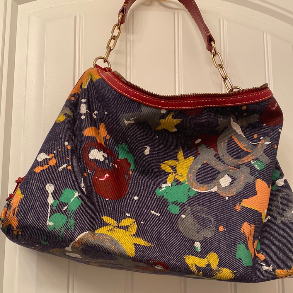 Vintage Dooney & Bourke handbag. Paint splatter canvas print